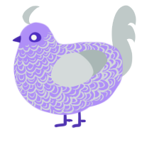 Carousel, a lilac and silver chicken with a double-lace pattern