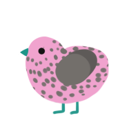 (unnamed), a pink and grey chicken with a speckle pattern