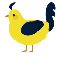 A yellow and tumblr chicken