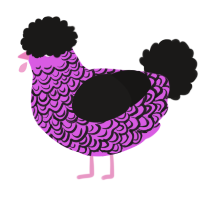A orchid and sable chicken with a double-lace pattern