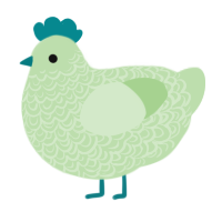 A gluppy chicken with a double-lace pattern