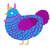 A sky and plum chicken with a lace pattern