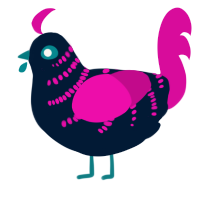A tumblr and fuchsia chicken with a half-bar pattern