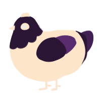 A tumblr and gluppy chicken with a head pattern