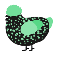 A sable and spring chicken with a speckle pattern
