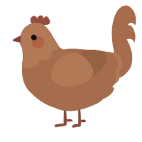 A brown chicken with a head pattern
