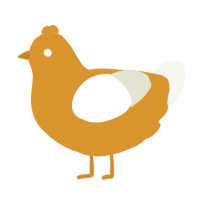 A orange and white chicken