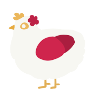 A white and crimson chicken