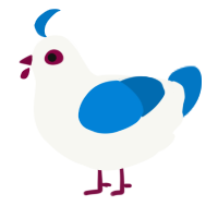 A white and sapphire chicken