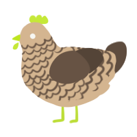 A beige and bark chicken with a lace pattern