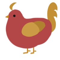 A red and gold chicken