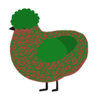 A russet and leaf chicken with a double-lace pattern