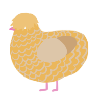 A honey and beige chicken with a lace pattern