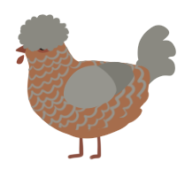 A brown and ash chicken with a lace pattern