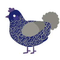 A navy and ash chicken with a double-lace pattern