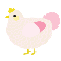 A cream and rose chicken with a lace pattern