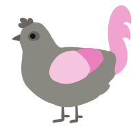 A ash and pink chicken