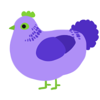 A lilac and indigo chicken with a neck-band pattern