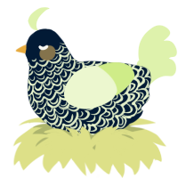 A tumblr and apple chicken with a double-lace pattern