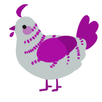 A silver and plum chicken with a half-bar pattern