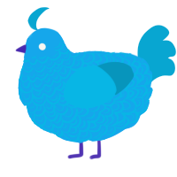 A sky and cerulean chicken with a double-lace pattern