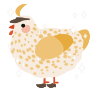 A cream and honey chicken with a speckle pattern