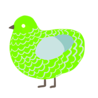 A grass and silver chicken with a lace pattern