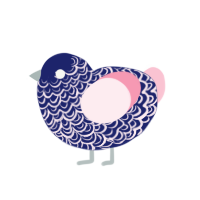 Abandoned Child, a navy and rose chicken with a double-lace pattern