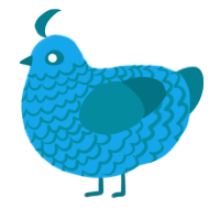 A sky and sea chicken with a lace pattern