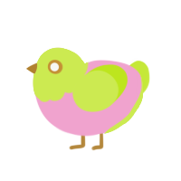 (unnamed), a pink and lime chicken with a head pattern