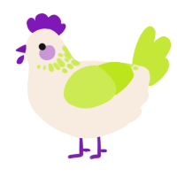 A cream and lime chicken with a neck-speckle pattern