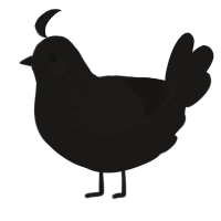 A sable chicken with a half-lace pattern