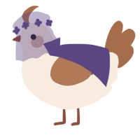 A cream and brown chicken