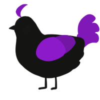A black and violet chicken