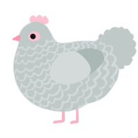 A silver chicken with a lace pattern
