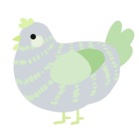 A mist and gluppy chicken with a bar pattern