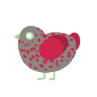 (unnamed), a ash and crimson chicken with a speckle pattern