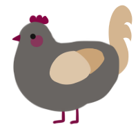 A grey and beige chicken