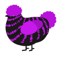 A sable and amethyst chicken with a bar pattern
