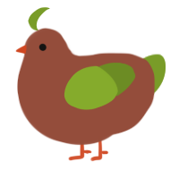 A russet and chartreuse chicken