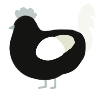 A black and white chicken
