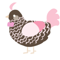 A bark and rose chicken with a lace pattern