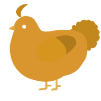 A orange and ochre chicken