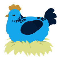 A sky and tumblr chicken with a neck-speckle pattern
