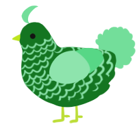A leaf and spring chicken with a lace pattern