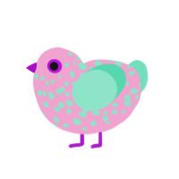 (unnamed), a pink and mint chicken with a speckle pattern