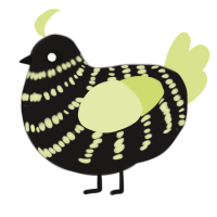 A sable and lemon chicken with a bar pattern
