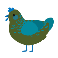 A olive and sea chicken with a half-lace pattern