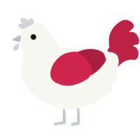A white and crimson chicken