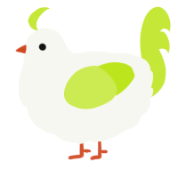 A white and lime chicken